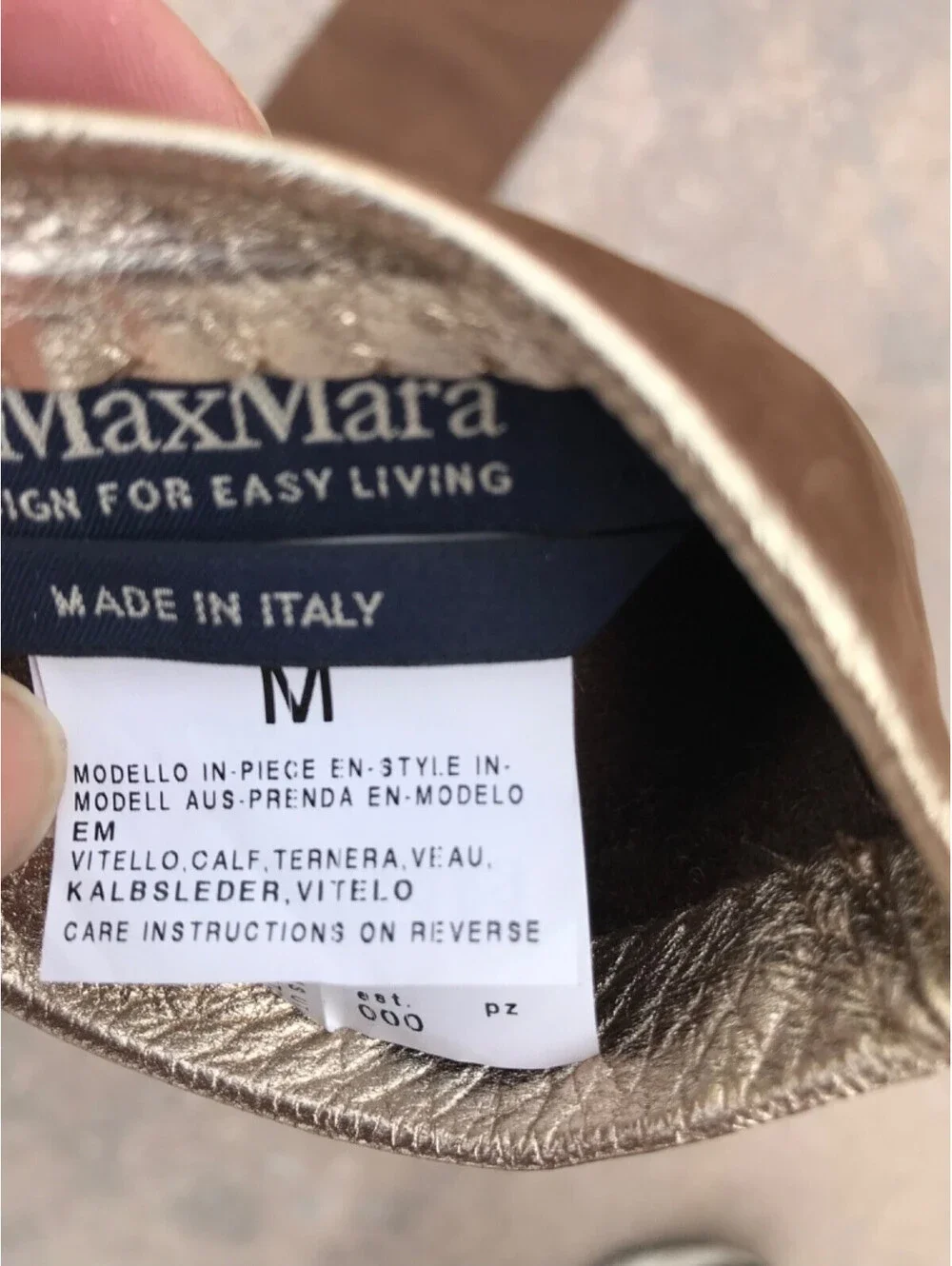 MaxMara Beige Double Lined Leather  Gloves  M 7.5, 19” Long Light Brown